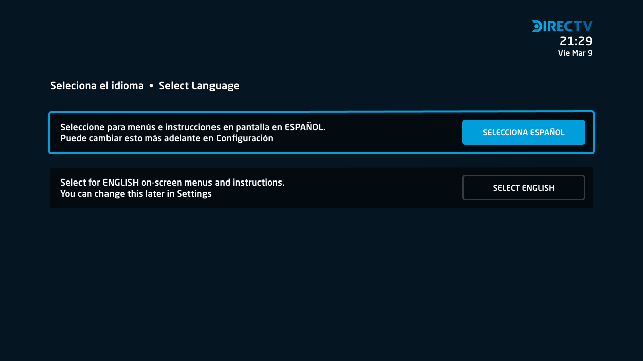 DIRECTV Configuraci n inicial del decodificador